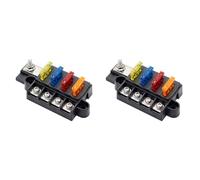 Agwuoetr 2X Boîte à Fusibles à Lame pour Automobile, Bateau, Marine, Bloc-Fusibles à 4 Voies 12-32 V, 4 Circuits avec Couvercle