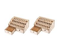 Agwuoetr 2X Bricolage Organisateur en Bois Les Bouteilles de Peinture Support D'Affichage Porte-Brosses Support Espace de Rangement Outil de Modèle