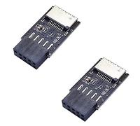 Agwuoetr 2X Carte Mère USB2.0 9Pin vers Type-C A-Key Convertisseur de Connecteur Adaptateur D'En-Tête D'Interface USB3.2 Type-E