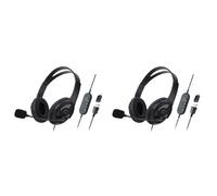 Agwuoetr 2X Casque USB Filaire, Casque Téléphonique D'Enseignement pour Ordinateur avec Microphone de Type C, Adapté au Centre D'Appels Zoom Skype Office
