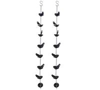 Agwuoetr 2X Chaîne de Pluie Oiseaux Mobiles sur Tasses pour L'Extérieur, Chaînes de Pluie pour Gouttières Descentes Pluviales, Chaîne de Pluie pour, 9x7x80cm