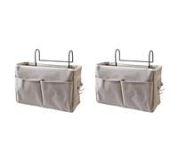 Agwuoetr 2X Chevet Suspendu Poche Sac de Rangement de Chevet Rangement Organisateur Titulaire pour Têtes de Lit Lits Superposés Dortoirs, Gris