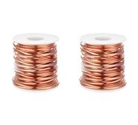 Agwuoetr 2X de Cuivre Souple pour Plantes D'Électroculture, de Cuivre Pur Nu, Bobine de 1 Livre, Calibre 24, Diamètre de 0,020 Pouce, Longueur de 853,6 Pouces