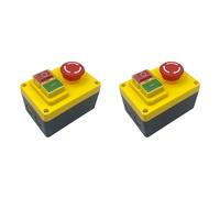 Agwuoetr 2X Interrupteur à Bouton-Poussoir Électromagnétique KJD17D 250 V 16 A Interrupteurs D'Arrêt D'Urgence pour Outils Électriques et Équipements de Machines-Outils
