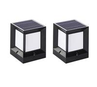 Agwuoetr 2X LED Solaire Colonne Phare ÉNergie Solaire Pilier Lampe ExtéRieure ÉTanche Applique Murale pour Cour Paysage Jardin 10CM