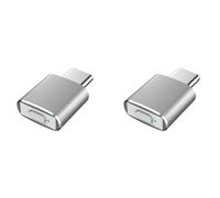 Agwuoetr 2X Moteur de Souris USB C Jiggler Indétectable Type C Automatique 3 Modes de Vibration sans Pilote pour Garder L'Ordinateur Éveillé Argent