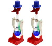 Agwuoetr 2X Oiseau à Boire Transparent avec Mouvement Perpétuel Fluide, Boisson D'Équilibre, Oiseau d'eau, Éducatifs Non-Stop pour Enfants, A
