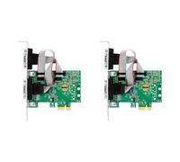 Agwuoetr 2X PCI-E vers Double Carte Combinée Série RS232 PCI Express Carte Adaptateur PCIe Canal 2.5Gb/S 1000Kbps Wch Puce CH382L