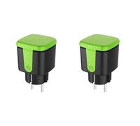Agwuoetr 2X Prise Intelligente Extérieure, Prise Intelligente à Télécommande WiFi 16A avec Fonction de Surveillance de L'Alimentation, pour Prise Tuya Smart Life EU
