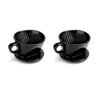 Agwuoetr 2X Tasse de Filtre à Café, Goutteur de Café en Céramique Noire à Tasse, Support D'Égouttement de Filtre Réutilisable S