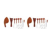 Agwuoetr 2X Un Accessoire de Piece de Violon 4/4 En Naturel Bois de Jujube Ensemble de Reglage Fin, Mentonniere Repose-Menton, Cordes, Clous de Queue, Corde de Queue, Vis