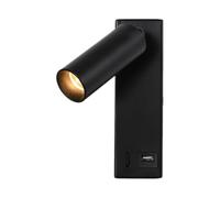 Agwuoetr 3W LED Mur Mur Lampe ENCORDE et ROTATATE Lecture Lecture USB Focus USB pour ÉTUDE de la Chambre 3000K B