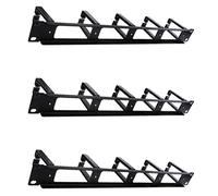 Agwuoetr 3X 19 Pouces 1U Armoires Rack Gestion Des Câbles Organisateur de Réseau Base en Métal Creux Cinq Anneaux Détachable Gestionnaire de Cadre