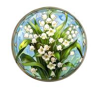 Agwuoetr 4 Pièces Pendentif Disque Acrylique avec Chaîne Pendentif Rétro Européen Fleur Colorée Pendentif Femme Accessoires YK292