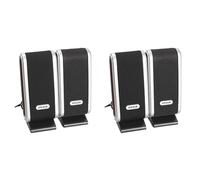 Agwuoetr 4 Pièces Séries USB Haut-Parleurs D'Ordinateur Portable Haut-Parleur Stéréo 3,5 mm avec Prise d'oreille pour Ordinateur de Bureau PC Portable