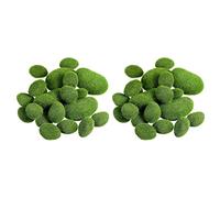 Agwuoetr 44 Pièces 2 Tailles de Pierres de Mousse Artificielles Décoratives en Fausses Pierres Recouvertes de Mousse Verte
