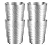 Agwuoetr 4Pcs 304 Tasse en Acier Inoxydable à Double Paroi Isolée Sous Vide Tasse en Métal pour Eau et Café