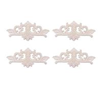 Agwuoetr 4pièces 22 X 10 cm Bois Sculpté Coin Incrustation Appliques Décor Meubles Artisanat Non Peint