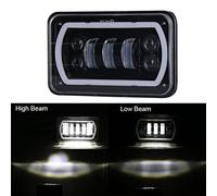 Agwuoetr 4pièces 4X6 Pouces LED Lampe Frontale DRL Phare Cristal Clair Salut-Lo Faisceau DRL Lumière pour Camion