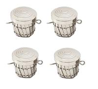 Agwuoetr 4X à Finition Ronde MatéRiel pour Cadre de Sac à Main PièCes pour Stylo Sac à Embrayage pour Cadre Fermoir Cylindre à PièCes Accessoires pour Sac à Main (Argent)