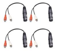 Agwuoetr 4X Câble XLR vers Double Câble Répartiteur XLR vers Y 3 Broches XLR vers Amplificateur Priseda Mélange Câble AV, 0,2 M