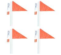 Agwuoetr 4X Drapeau de Sécurité avec Poteau, Drapeau de Vélo Haute Visibilité Réglable de 6 Pieds, Drapeau de Sécurité Imperméable Aux Couleurs Vives pour Vélo pour Enfants