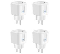 Agwuoetr 4x Prise Wifi Intelligente Tuya Prise Intelligente Ue 20A avec Surveillance de L'Alimentation Synchronisation D'Économie D'Énergie Télécommande Prise Ue Smart Life