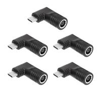Agwuoetr 5X 65 W PD DC Entrée vers USB Type C Mâle Adaptateur de Charge pour Téléphones, Tablettes, Ordinateurs Portables (Noir 7406 B)