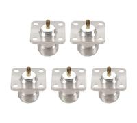 Agwuoetr 5X Connecteur Coaxial de Type N sur Panneau à 4 Trous avec Coupelle à Souder, Argent