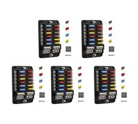 Agwuoetr 5X Panneau de Fusibles de Bloc de Fusible 12V 12 Voies avec Boîte à Fusibles au Sol et 12 Volts pour Bateau Automobile RV RZR