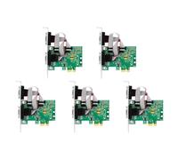 Agwuoetr 5X PCI-E vers Double Carte Combinée Série RS232 PCI Express Carte Adaptateur PCIe Canal 2.5Gb/S 1000Kbps Wch Puce CH382L