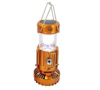 Agwuoetr 6 en 1 Ventilateur de Camping 2 en 1 Ventilateur Suspendu avec Lanterne LED Énergie Solaire Portable Or Rechargeable Or