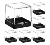 Agwuoetr 6 Pièces de Vitrine en Plastique Transparent pour Collection de Pierres Précieuses, de Collection. Organisateur Robuste pour Le Rangement.