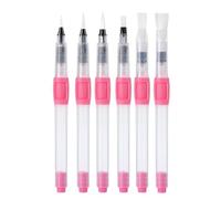 Agwuoetr 6 Stylos Pinceaux à Aquarelle Rechargeables, Stylos à Peinture à L'Eau pour Débutants, Fournitures Artistiques de Peinture et de Dessin en Rose.