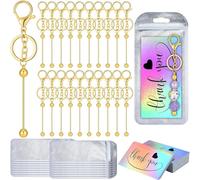 Agwuoetr 60 Pièces Porte-Clés en Perles Refermables et Cartes de Remerciement Ensemble Projets de Pendentif Bricolage Artisanaux Cartes de Remerciement B Installation Facile Facile à Utili