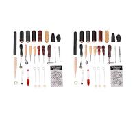 Agwuoetr 62 Pièces Outils de Couture en Cuir DIY Outils D'Artisanat en Cuir Ensemble D'Outils de Couture à la Main avec Ensemble de Cosse à Ciré avec Poinçon Auge