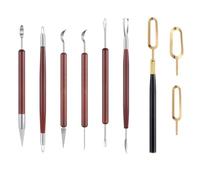 Agwuoetr 7 Pcs en Acier Inoxydable Pottery Clay Sculpting Tools Set Double End Setring & Fluting Blade Inclus