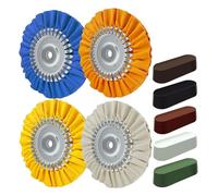 Agwuoetr 9pcs Kit de Polissage de Roue en Aluminium 8 "Roue de Polissage des Voies Respiratoires pour le Miroir D'Angle Miroir Finition Composé de Polissage et Kit de Roue de Polissage en Métal en Alu