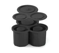 Agwuoetr à Glaçons en Silicone avec Couvercle, Moule à Glace à Dégagement Facile, Machine à Glaçons Flexible pour Whisky, Cocktail, Noir