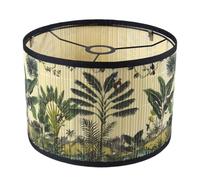 Agwuoetr Abat-Jour Décoratif en Forme de Tambour, Motif Plante et Oiseau Vert, Idéal pour Lampadaire, Lampe de Table ou Chambre à Coucher C