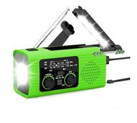 Agwuoetr AM/FM/NOAA Radio Météorologique Radio d'urgence Solaire Hand Crank Radio 4000mAh Batterie Multifonction pour Le Camping avec Une Prise Casque