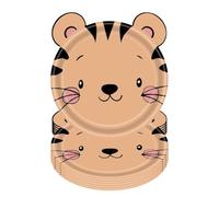 Agwuoetr Assiettes en Papier Thème Animaux de la Jungle, Assiettes Jetables, Couverts pour Thème Animaux Sauvages, Baptême de,