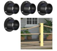 Agwuoetr Black Corde End End Snap avec Vis Fix Sercure Rail Support Cap 4 Pack pour Channes pour L'Escalier D'Escalier Kit de Garde-Corps