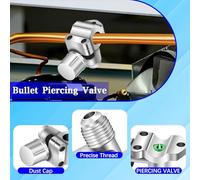 Agwuoetr BPV-31 Ligne Tap Valve Kit Refrigerator Tap Vanne Tap pour 1/4 Pouce, 5/16 Pouces, 3/8 Pouces de Diamètre Extérieur Tube 4pcs