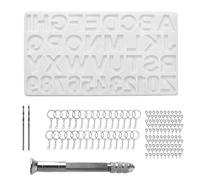 Agwuoetr Bricolage Cristal Résine Goutte Colle Alphabet Anglais Mot Pendentif Silicone Fait à la Main