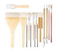 Agwuoetr Brosse en Céramique 15pcs pour la Brosse en Céramique Vitrage Ensemble Adapté à la Peinture en Céramique en Acrylique Peinture Aquarelle Peinture
