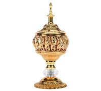 Agwuoetr BrûLeur D'Encens Encens Bakhoor Charbon de Bois BrûLeur D'Encens en MéTal Arabe Encensoir DéCor de Bureau pour Bâtons D'Encens CôNes
