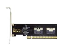 Agwuoetr Carte D'Extension PCIe 4.0 X16 à 4 Ports NVMe, Adaptateur de Carte Graphique PCI-E Gen4/3 SlimSAS 8I SFF8654