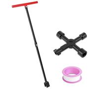 Agwuoetr Clé Du Compteur D'Eau avec Clé Utilitaire à 4 Voies, Outil D'Arrêt de L'Eau pour le Trottoir Principal, Arrêt/Déchets Souterrains, T-Handle & U-Head,