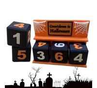 Agwuoetr Compte à Rebours d'halloween pour Décoration de Fête D'Intérieur, Ornement de Table de Vacances, Bloc de Compte à Rebours Décoratif d'halloween